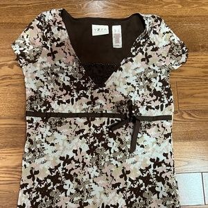 Y2K Yzza sheer mesh floral bow Hilary Duff top size medium